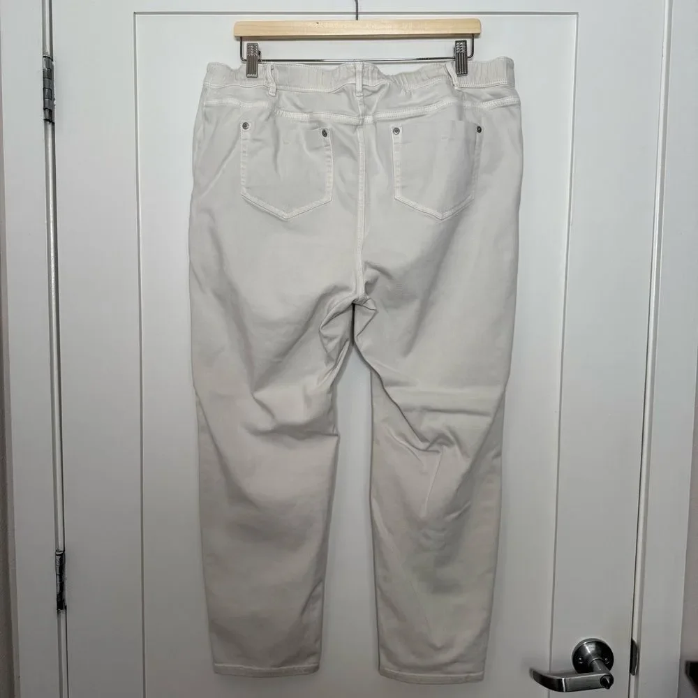 J Jill Denim Authentic Fit Slim Ankle Pants Womens Plus Sz 16 Beige Stretch